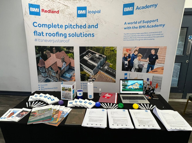 Exhibitor stand with application forms